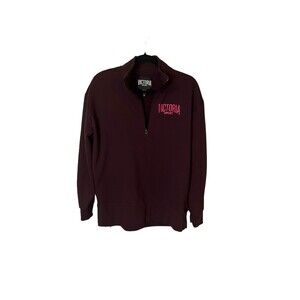 Victoria Secret Sport 1/4 Zip Pullover Women's Medium Burgundy Athleisure EUC